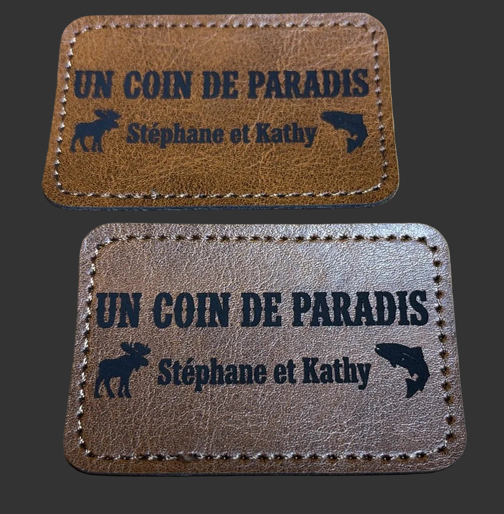 Engraved leather patch