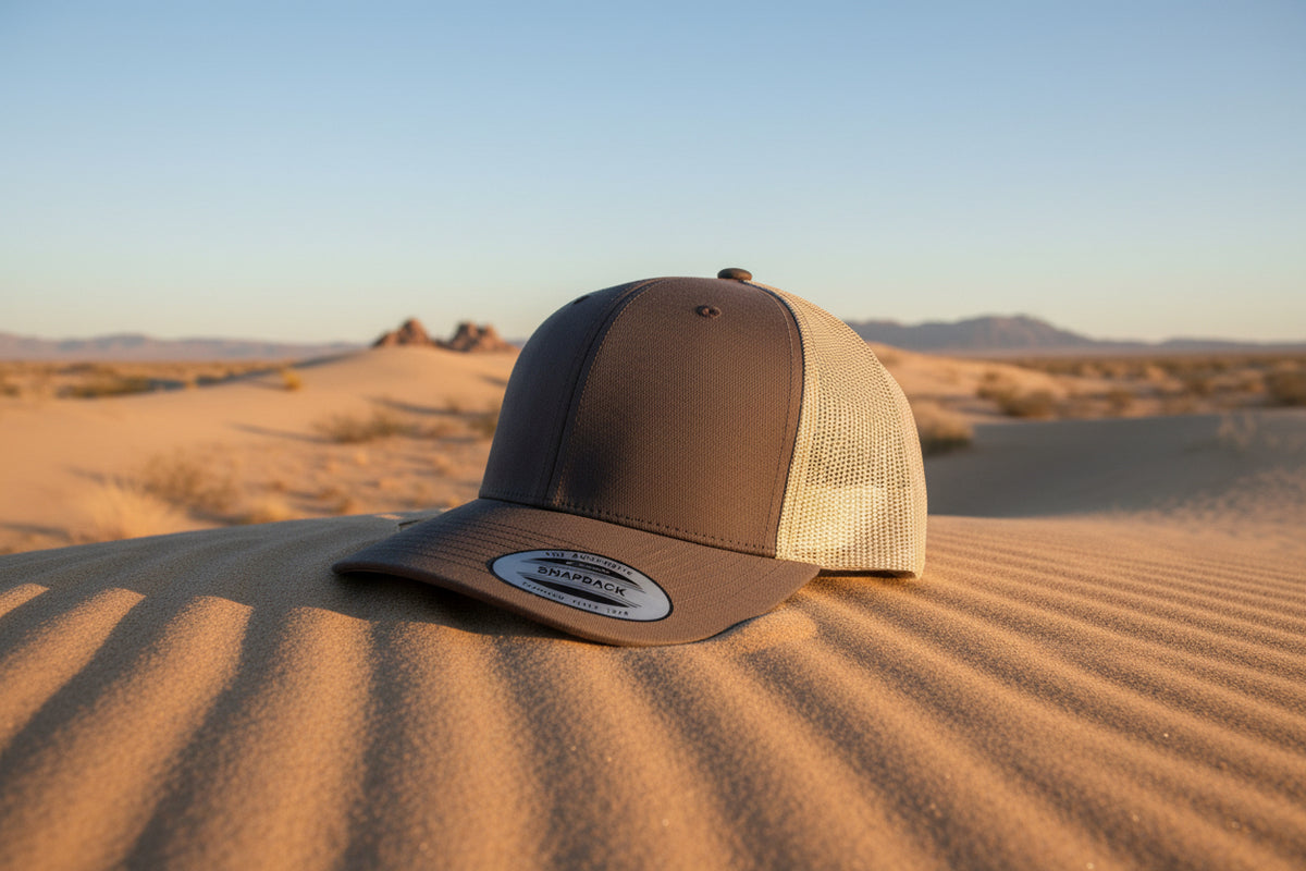 Cap with engraved leather patch