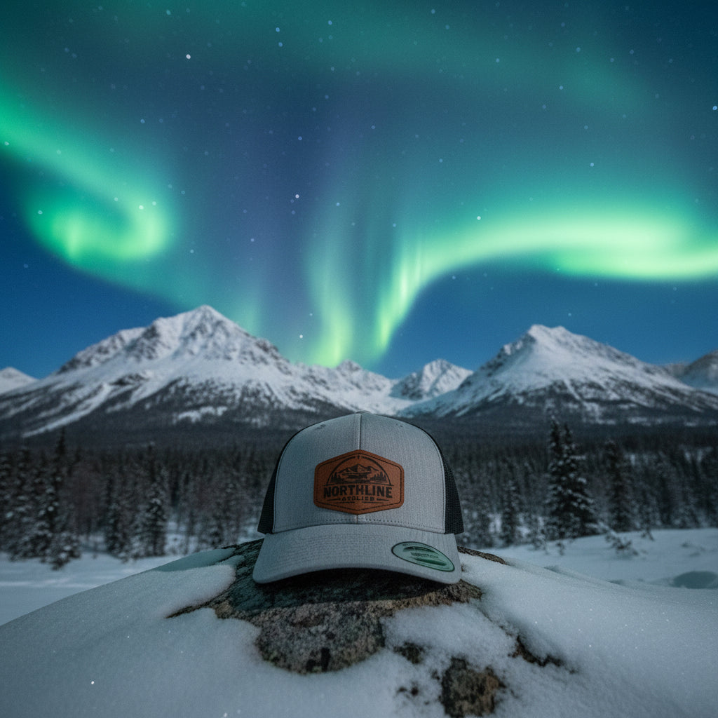 Casquette avec patch de cuir gravé